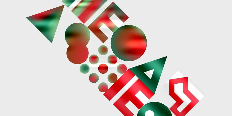 Simple shapes - circles, triangles, rectangles abstract background. Vector Stock Illustration