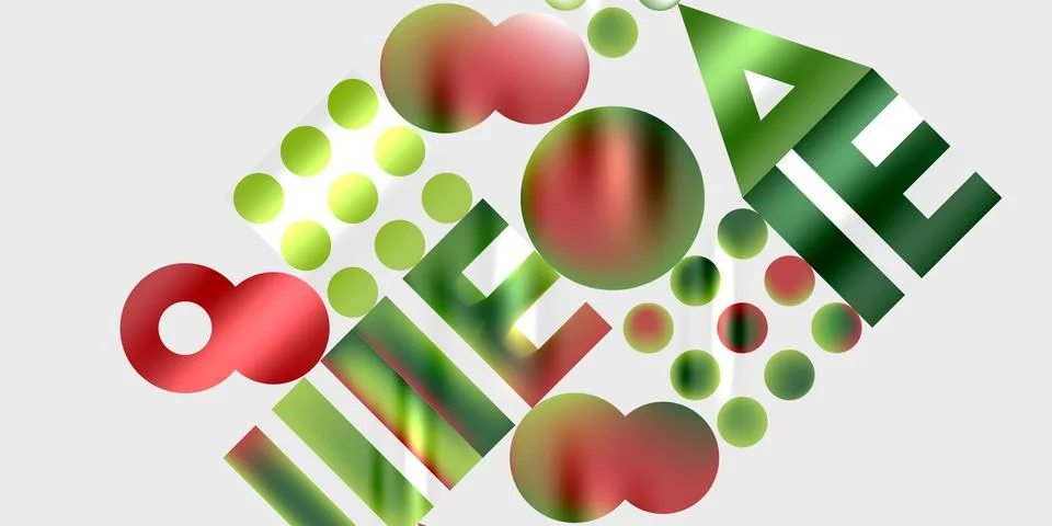 Simple shapes - circles, triangles, rectangles abstract background. Vector Stock Illustration
