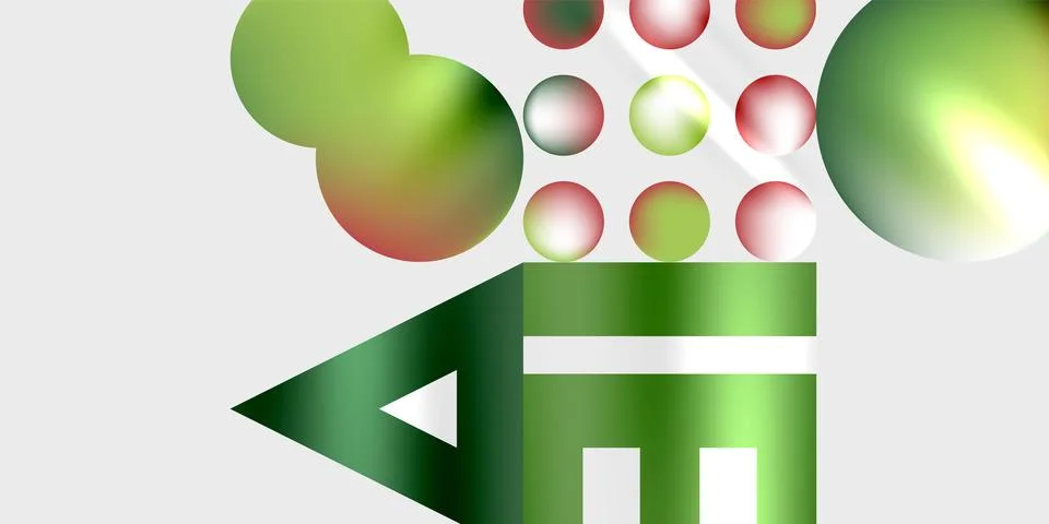 Simple shapes - circles, triangles, rectangles abstract background. Vector Stock Illustration