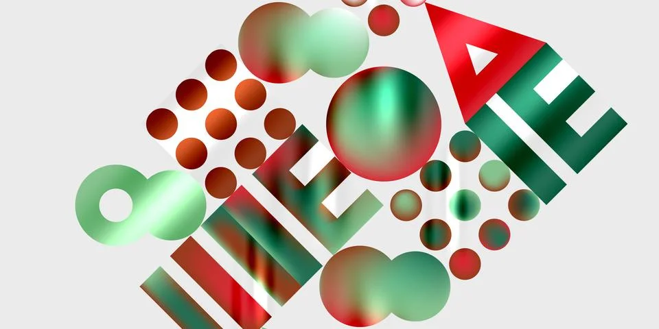 Simple shapes - circles, triangles, rectangles abstract background. Vector Ilustración de archivo