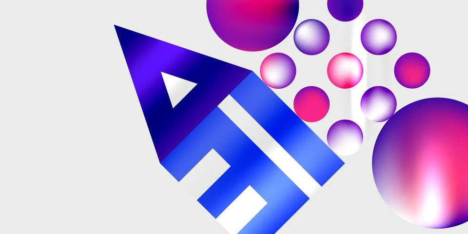 Simple shapes - circles, triangles, rectangles abstract background. Vector Stock Illustration