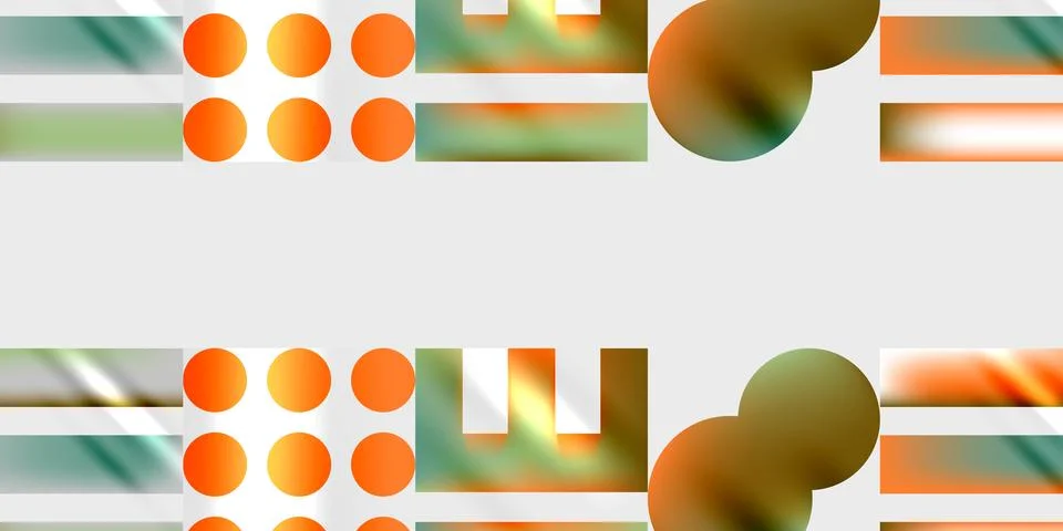 Simple shapes - circles, triangles, rectangles abstract background. Vector Ilustración de archivo