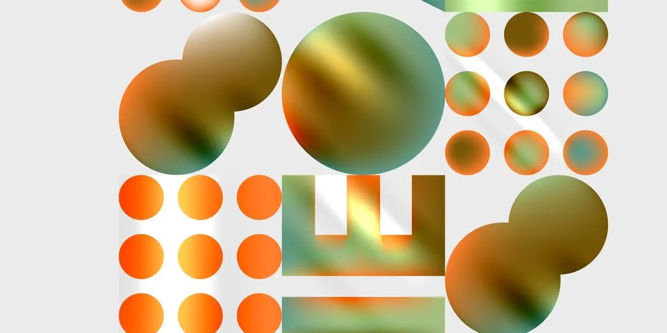 Simple shapes - circles, triangles, rectangles abstract background. Vector Illustrazione stock