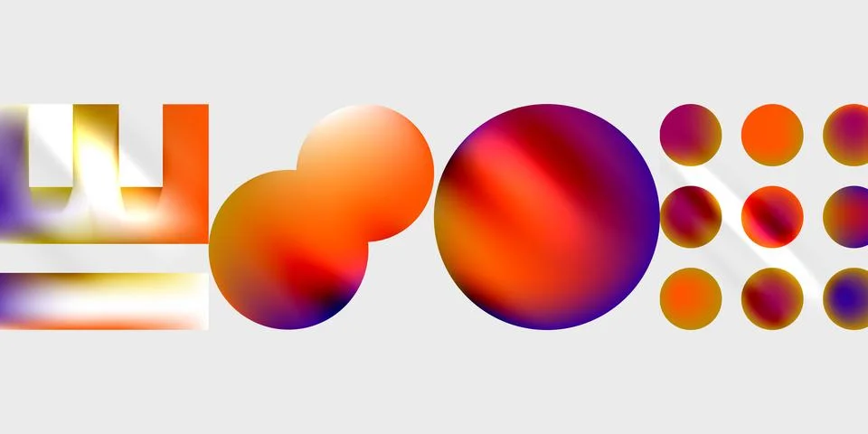 Simple shapes - circles, triangles, rectangles abstract background. Vector Illustrazione stock