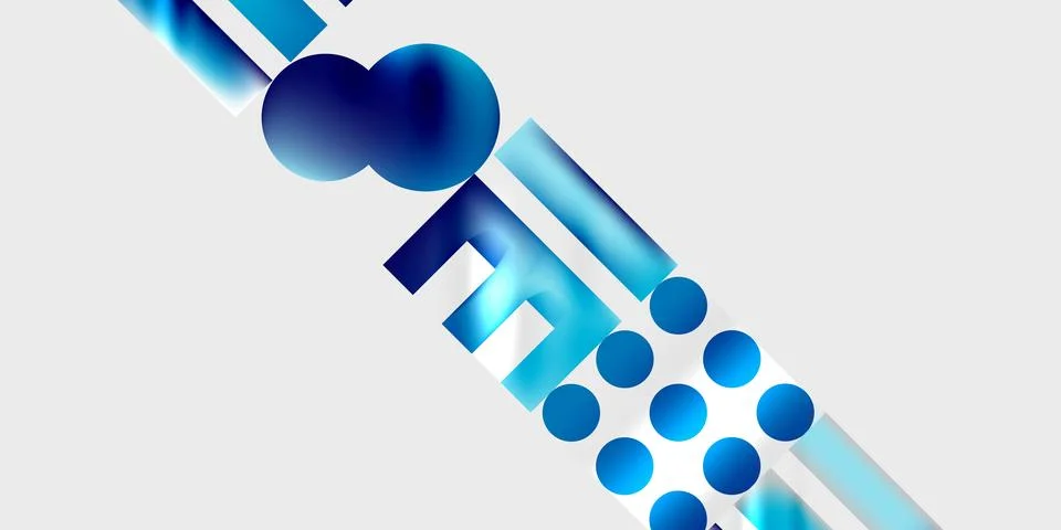 Simple shapes - circles, triangles, rectangles abstract background. Vector Illustrazione stock
