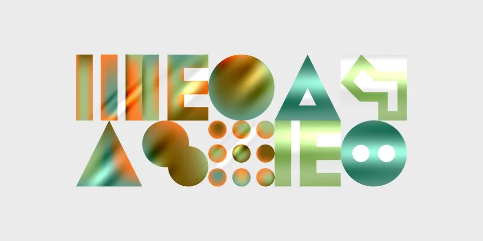 Simple shapes - circles, triangles, rectangles abstract background. Vector Ilustración de archivo