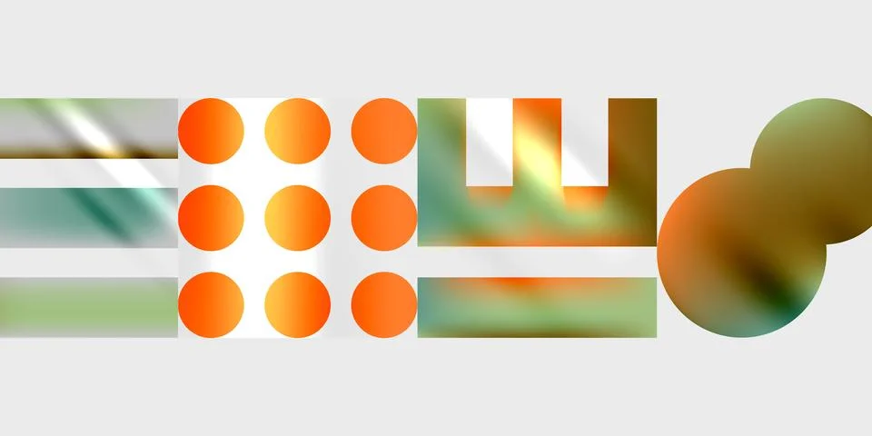 Simple shapes - circles, triangles, rectangles abstract background. Vector Ilustración de archivo