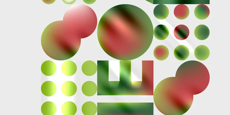 Simple shapes - circles, triangles, rectangles abstract background. Vector Stock Illustration