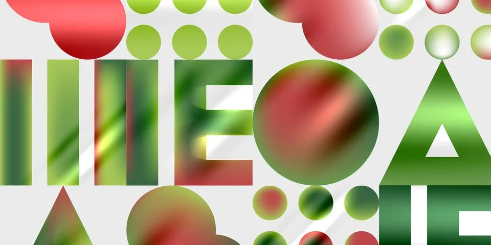 Simple shapes - circles, triangles, rectangles abstract background. Vector Illustrazione stock