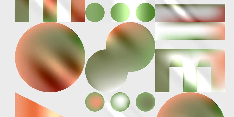 Simple shapes - circles, triangles, rectangles abstract background. Vector Illustrazione stock