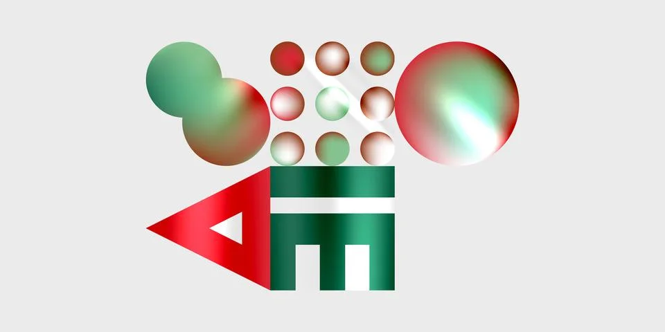 Simple shapes - circles, triangles, rectangles abstract background. Vector Ilustración de archivo