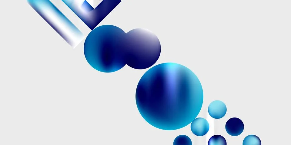 Simple shapes - circles, triangles, rectangles abstract background. Vector Stock Illustration