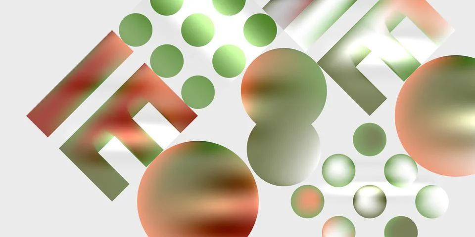 Simple shapes - circles, triangles, rectangles abstract background. Vector Illustrazione stock