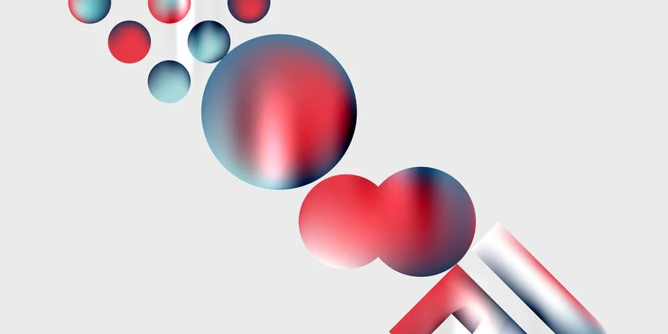 Simple shapes - circles, triangles, rectangles abstract background. Vector Stock Illustration