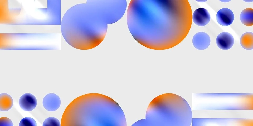 Simple shapes - circles, triangles, rectangles abstract background. Vector Illustrazione stock