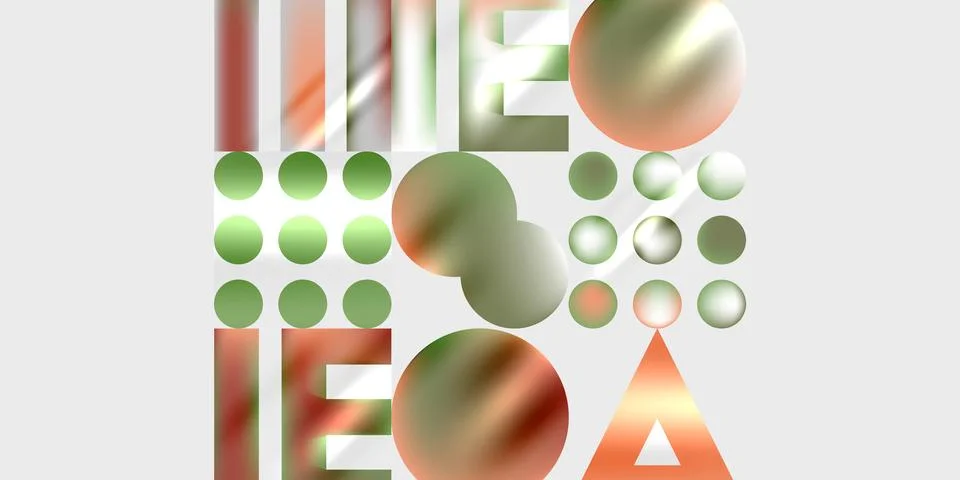 Simple shapes - circles, triangles, rectangles abstract background. Vector Ilustración de archivo