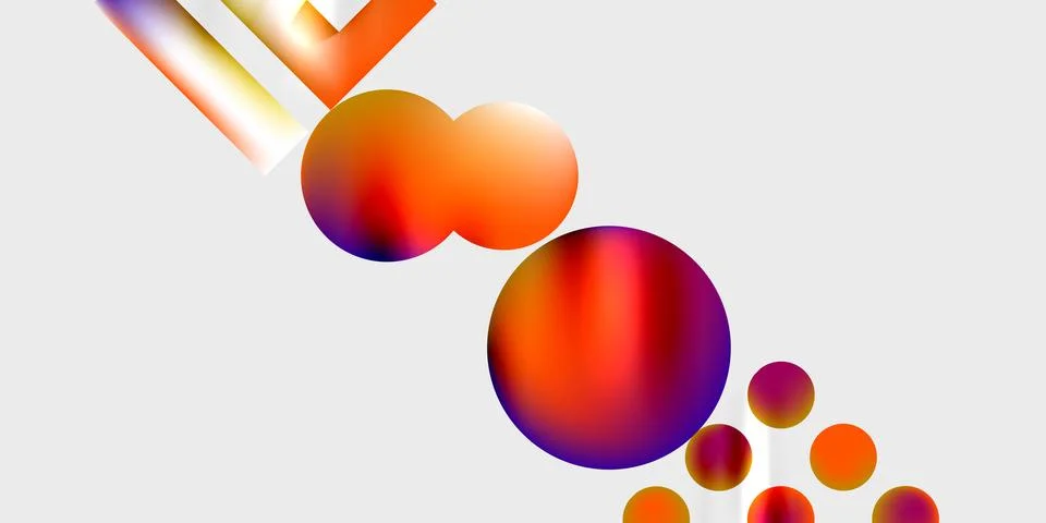Simple shapes - circles, triangles, rectangles abstract background. Vector Stock Illustration