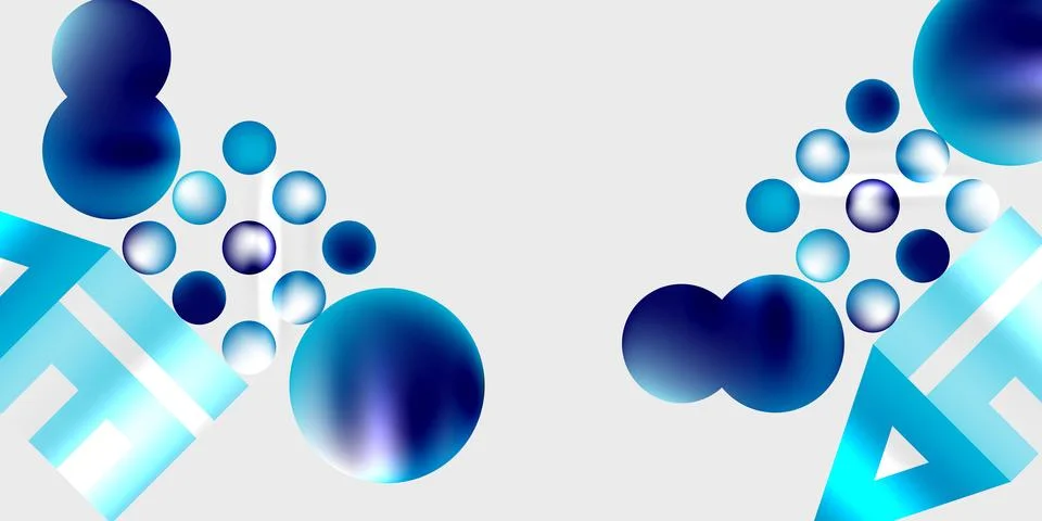 Simple shapes - circles, triangles, rectangles abstract background. Vector Stock Illustration