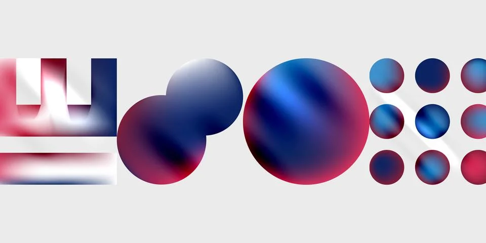 Simple shapes - circles, triangles, rectangles abstract background. Vector Stock Illustration
