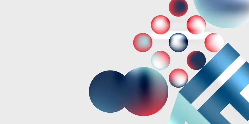 Simple shapes - circles, triangles, rectangles abstract background. Vector Stock Illustration