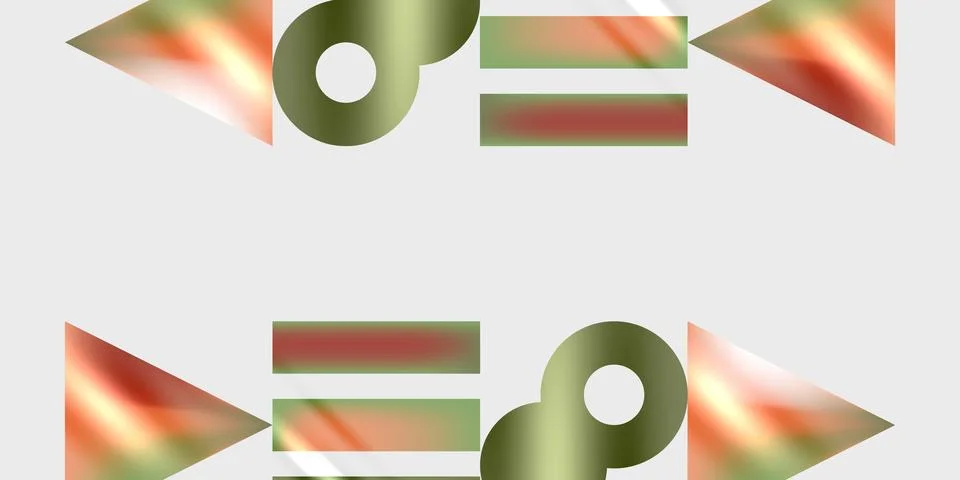 Simple shapes - circles, triangles, rectangles abstract background. Vector Stock Illustration