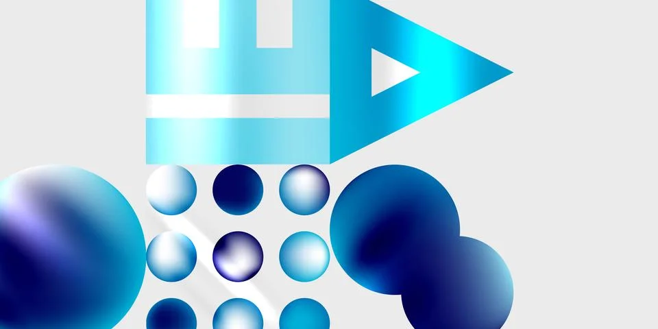 Simple shapes - circles, triangles, rectangles abstract background. Vector Ilustración de archivo