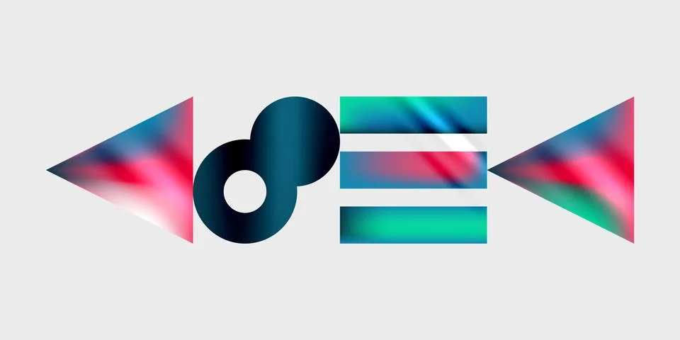 Simple shapes - circles, triangles, rectangles abstract background. Vector Stock Illustration