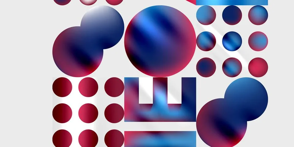 Simple shapes - circles, triangles, rectangles abstract background. Vector Stock Illustration