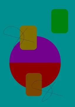 Simple shapes dark art design.  Stock Illustration