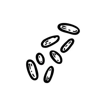 Simple shapes, dots, candy pills. Decoration element for holiday party. Hand  Stock Illustration