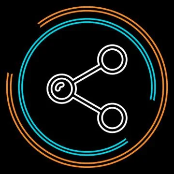 Simple Share Thin Line Vector Icon Stock Illustration