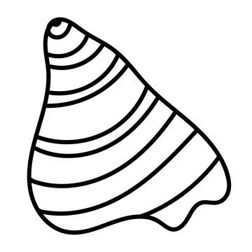 Simple shell outline illustration perfect for modern coastal designs. Stock Illustration