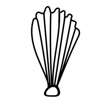 Simple shell outline illustration perfect for modern coastal designs. Stock Illustration