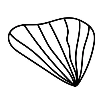 Simple shell outline illustration perfect for modern coastal designs. Illustrazione stock