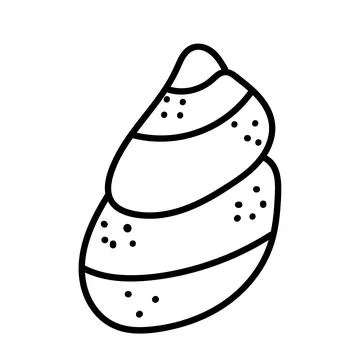 Simple shell outline illustration perfect for modern coastal designs. Stock Illustration