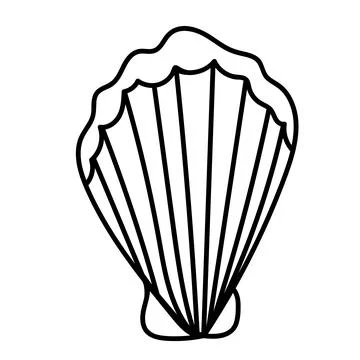 Simple shell outline illustration perfect for modern coastal designs. Stock Illustration