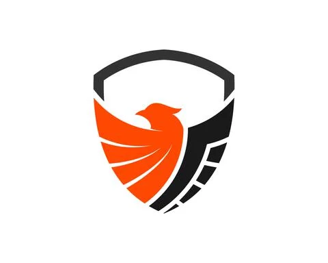 Simple shield and patriotic eagle with spread wing Illustrazione stock