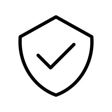 Simple Shield Icon with Checkmark for Security and Protection Concepts Stock Illustration
