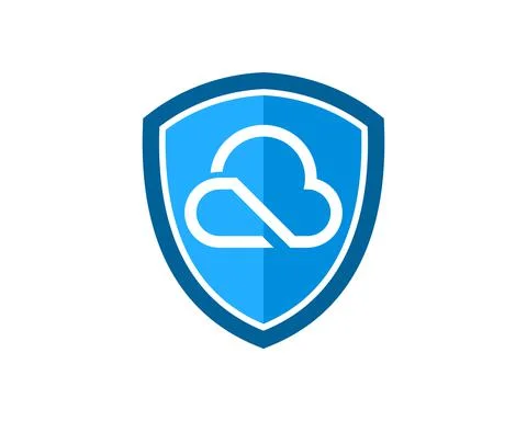 Simple shield with infinity cloud inside Illustrazione stock