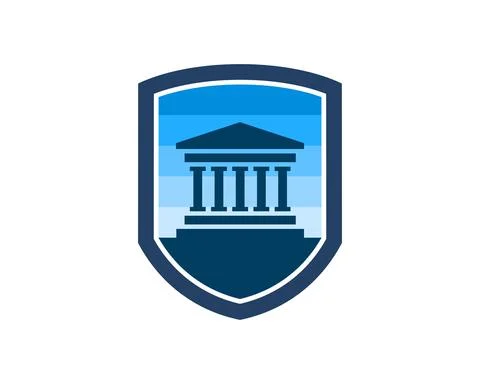 Simple Shield with law house inside Stock Illustration
