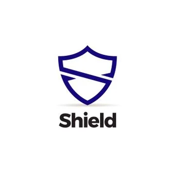 Simple Shield Letter S Logo Template Stock Illustration