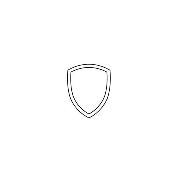 Simple shield outline security icon illustration Illustrazione stock