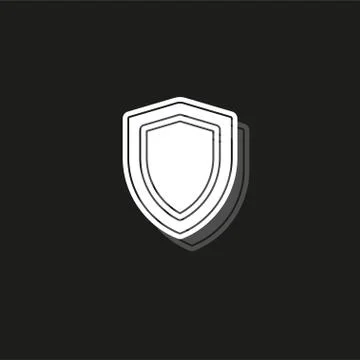 Simple Shield Vector Icon Stock Illustration