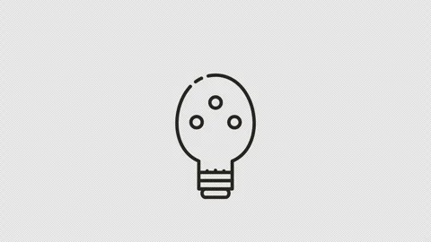 Simple shiny lightbulb outline on white background. Ideal for presentations, Stock Footage 314514220