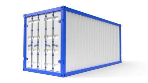Simple shipment container on white. 3d illustration Stock Illustration