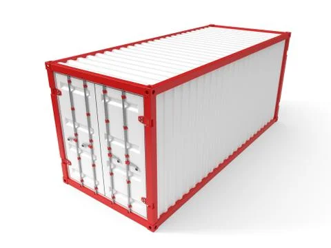 Simple shipment container on white. 3d illustration Stock Illustration