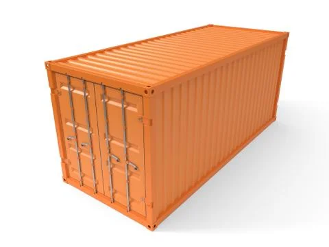 Simple shipment container on white. 3d illustration Stock Illustration