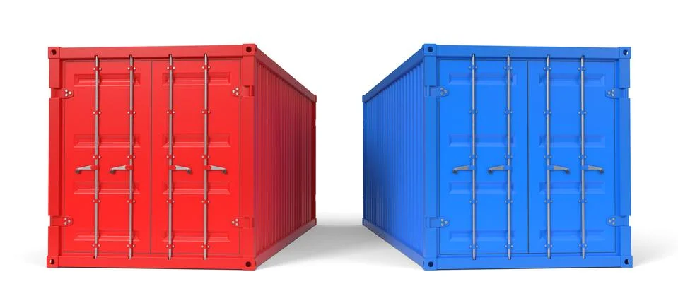 Simple shipment container on white. 3d illustration Stock Illustration