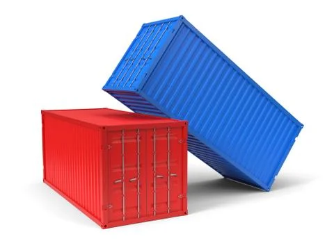 Simple shipment container on white. 3d illustration Stock Illustration