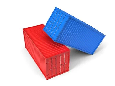 Simple shipment container on white. 3d illustration Stock Illustration